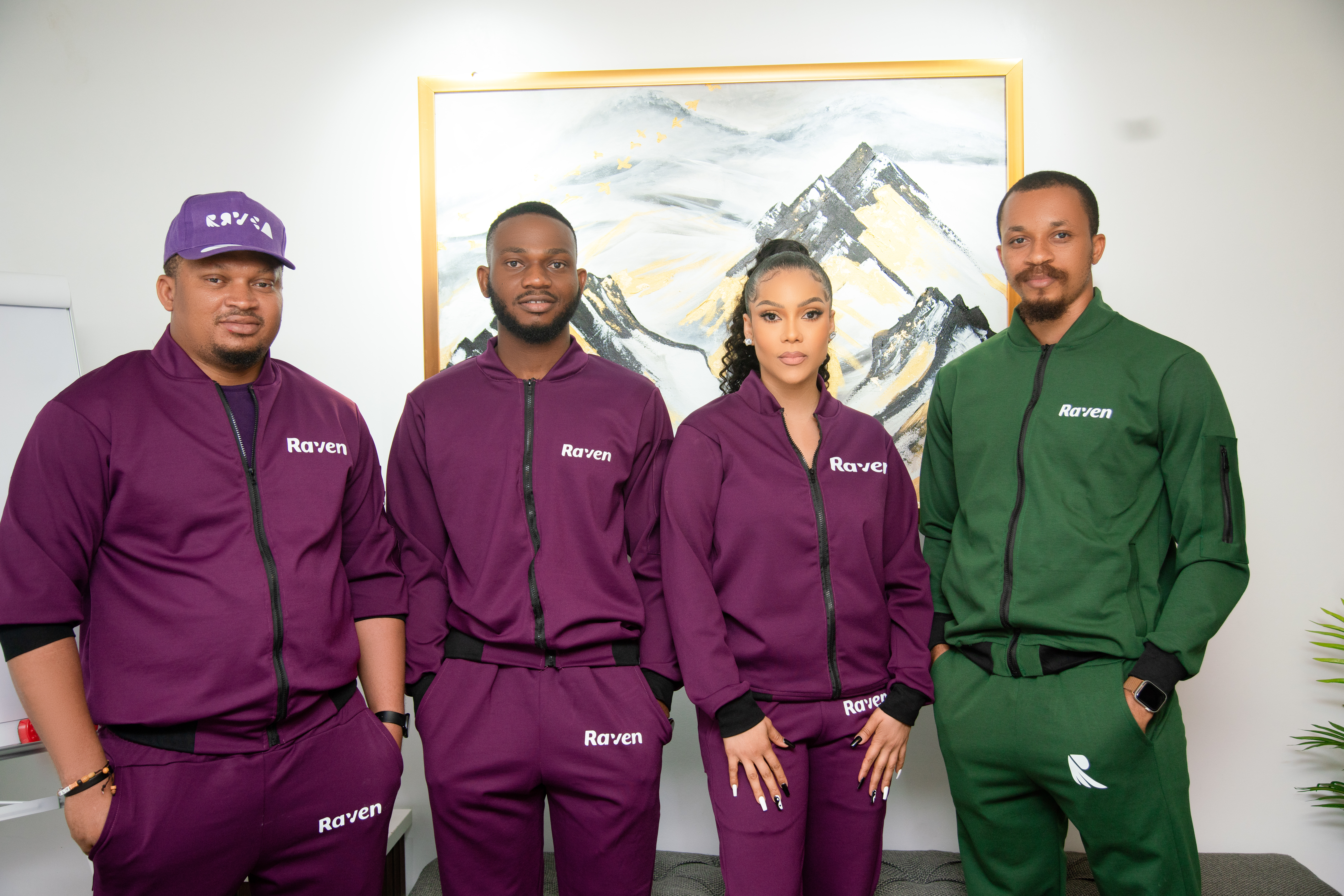 The reality TV star flanked by top management of the Raven Bank 