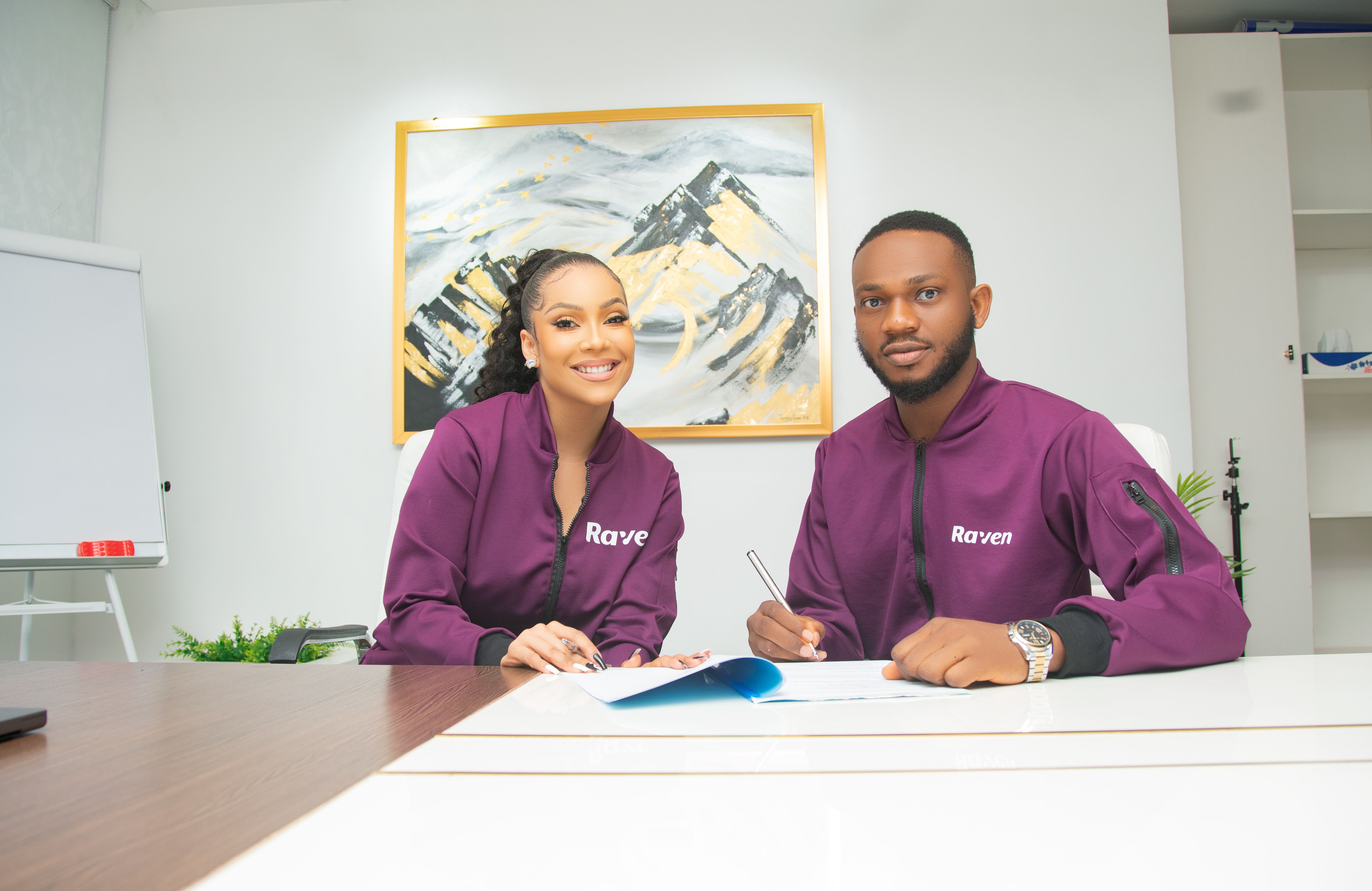 BBNaija's Maria Chike Benjamin and the CEO of Raven, Jude Okorharen
