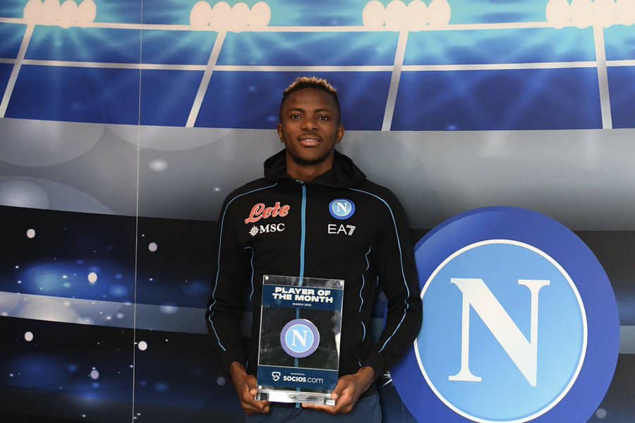 Osimhen Wins Napoli's March Player Of The Month Award