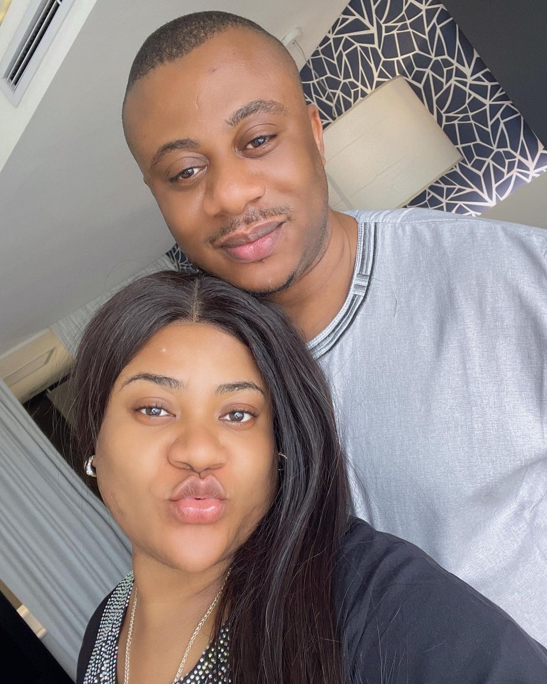 Nkechi Blessing and her hubby Opeyemi Falegan. [Instagram/NkechiBlessingSunday]